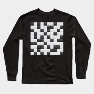 Random Black and White Squares Long Sleeve T-Shirt